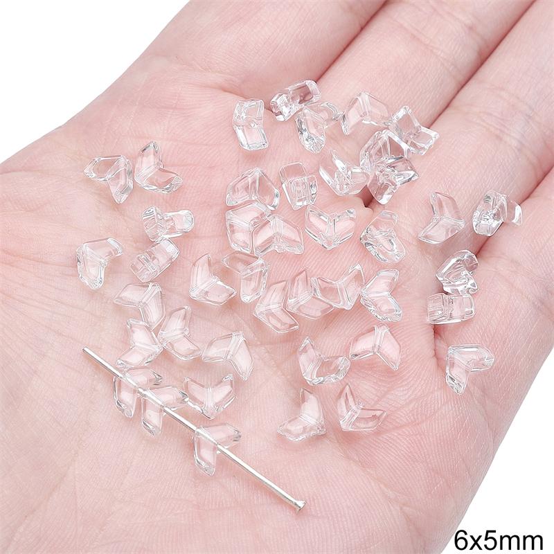 

20 шт. Кришталевих скляних бус, метеликів, серцевих розпірних намистин для виготовлення ювелірних виробів, браслет, намисто своїми руками 6x5mm