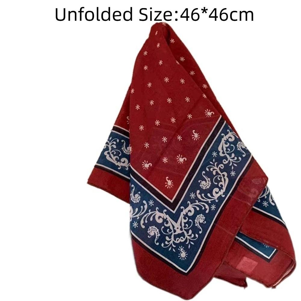Elegant Sweet Y2k Print Turban Star All-match Printed Headscarf Headband Neckchief Small Square Scarf Music Festival