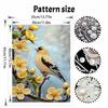 Rahmenloses DIY Perlenmalerei-Set Gelber Vogel Blumenmuster Kreatives Entspannendes Bastel-Leinwand Heimdekoration Erwachsenen-Geschenk