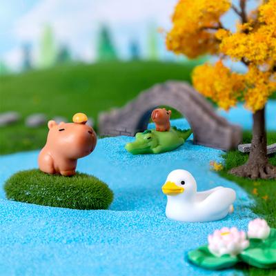 Miniature Capybara Model Figurine Desktop Garden Landscape Ornament Home Decor