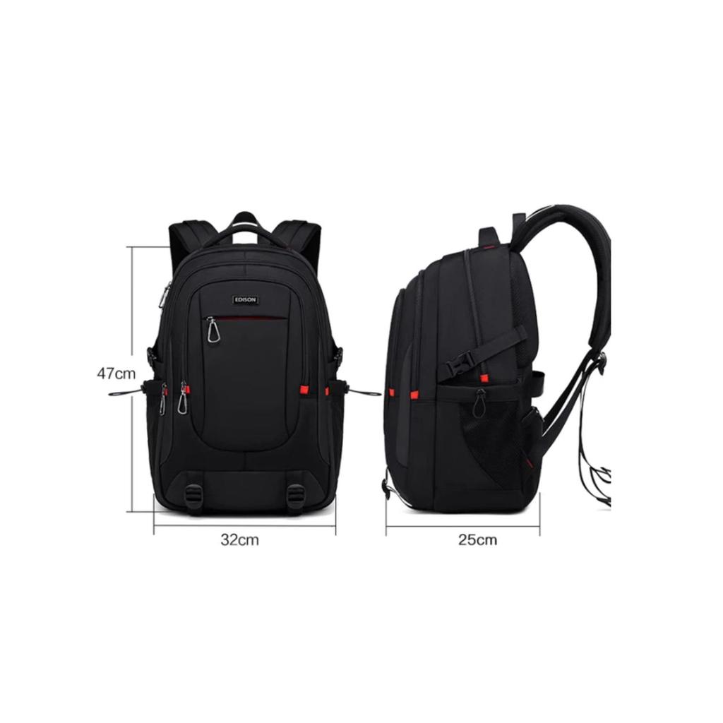 Edison Backpack with Spine Protection, Weight Reduction, Large Capacity, Water-Resistant, Travel Backpack K052-1, Dark Blue