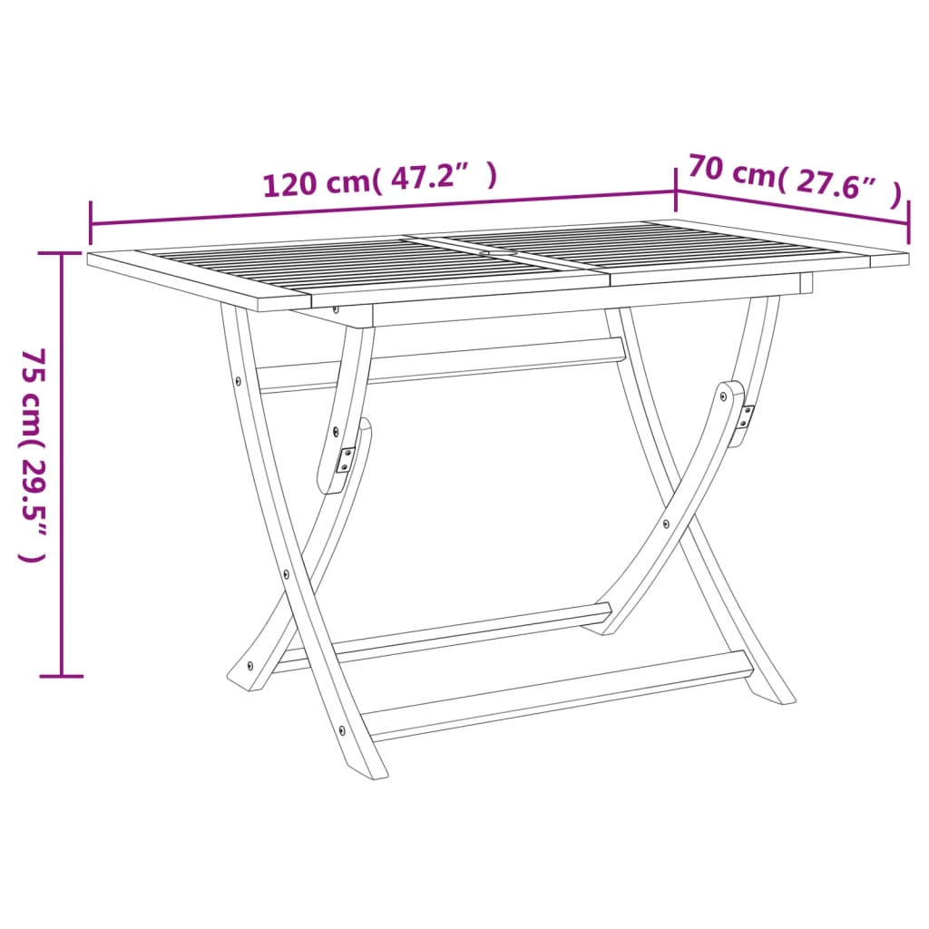 5 Piece Garden Dining Set Solid Acacia Wood