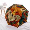 1 PC Automatic Folding Umbrella - Fox Pattern, Portable & Foldable Design with 8 Ribs, Christmas Birthday Gifts