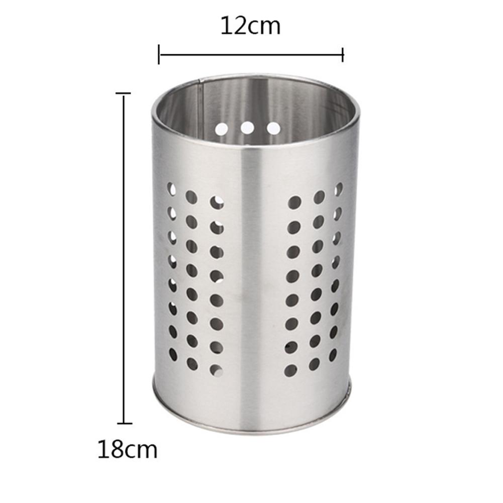 1Pcs Stainless Steel Utensil Holder With Drain Kitchen Utensil Cutlery Chopstick Stand Rack Drainer Multifunction Organizer Rack