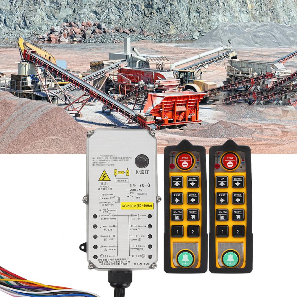 Hoist Controller Double Handle Three Proof Waterproof Acid Oil Resistant Anti Fall for Crane(AC220V