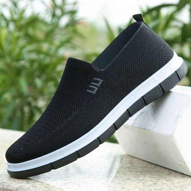 Mesh Men Shoes Solid Color Loafers Male Sneakers Outdoor Casual Shoe Sports Slip-on Breathable Hard-Wearing Sapatos Masculinos