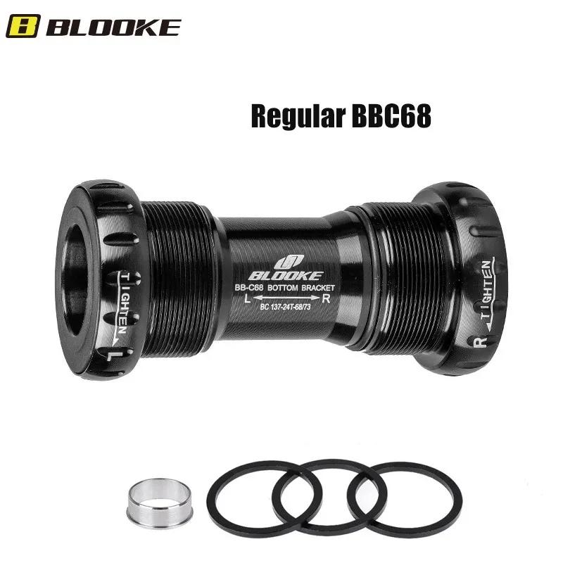 BLOOKE-Bicycle Bottom Bracket BBc68 Sealed Ceramics Bearing, Central Movement Axis Crankset, Hollowtech Crank Shaft