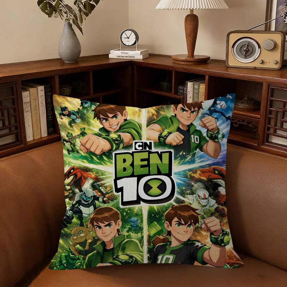 American C-Cartoon B-Ben 10 Cute Cushion Cover Inches Farmhouse Decor Home Throw Pillow Covers For Couch Decorations
