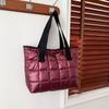 Underarm Down Cotton Tote Bag Soft Puffy Bag Trendy Cotton-padded Handbag  Girls