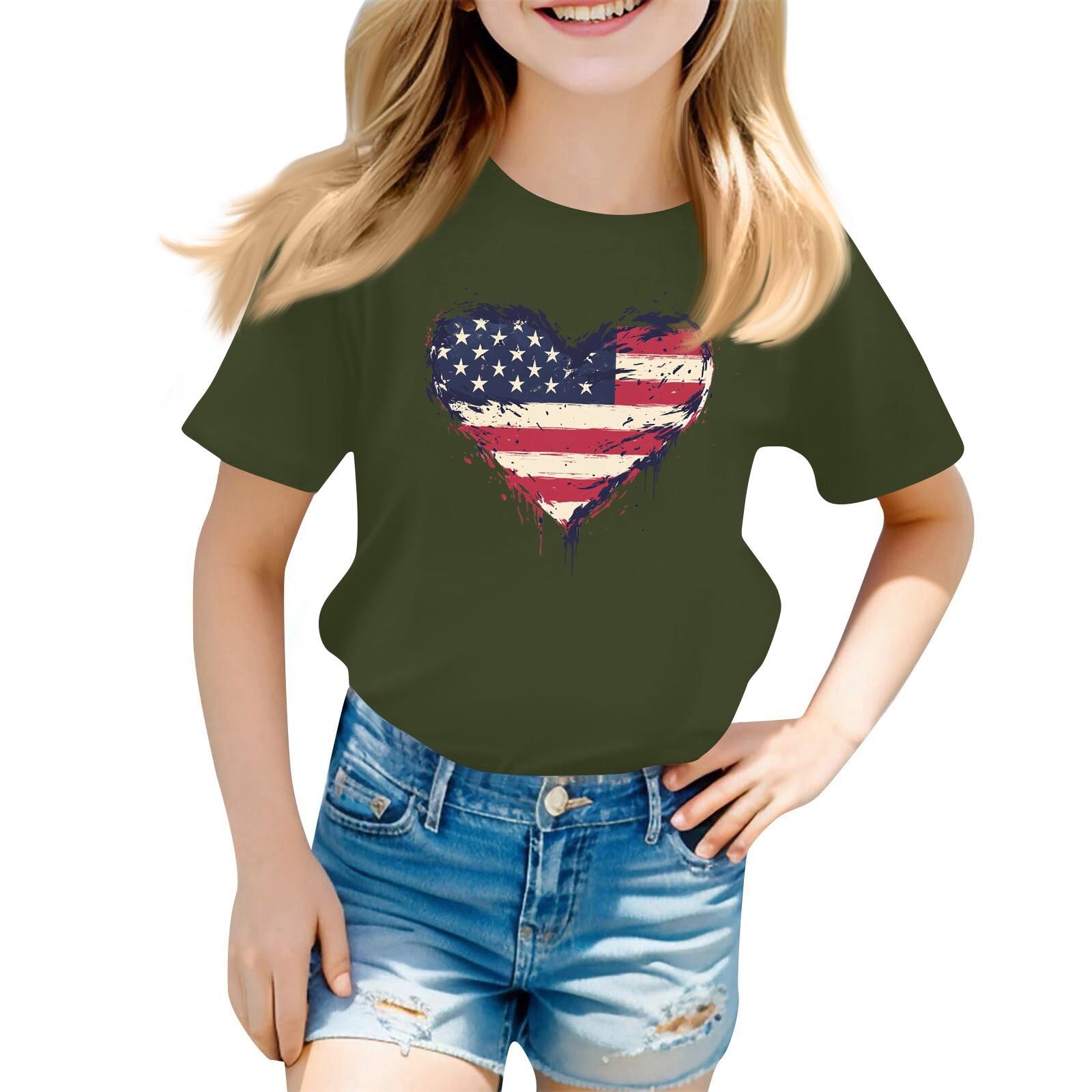 

Детский набивной короткий рукав круглый вырез повседневный удобный свободный легкий топ 150