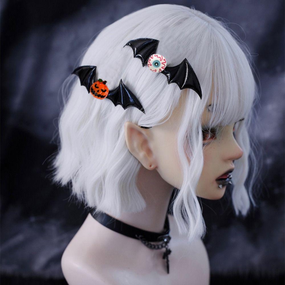 4PCS Cosplay Halloween Hairpin Resin Bat Duckbill Side Clip Punk Bat Wings Hair Clip  Festival Gifts