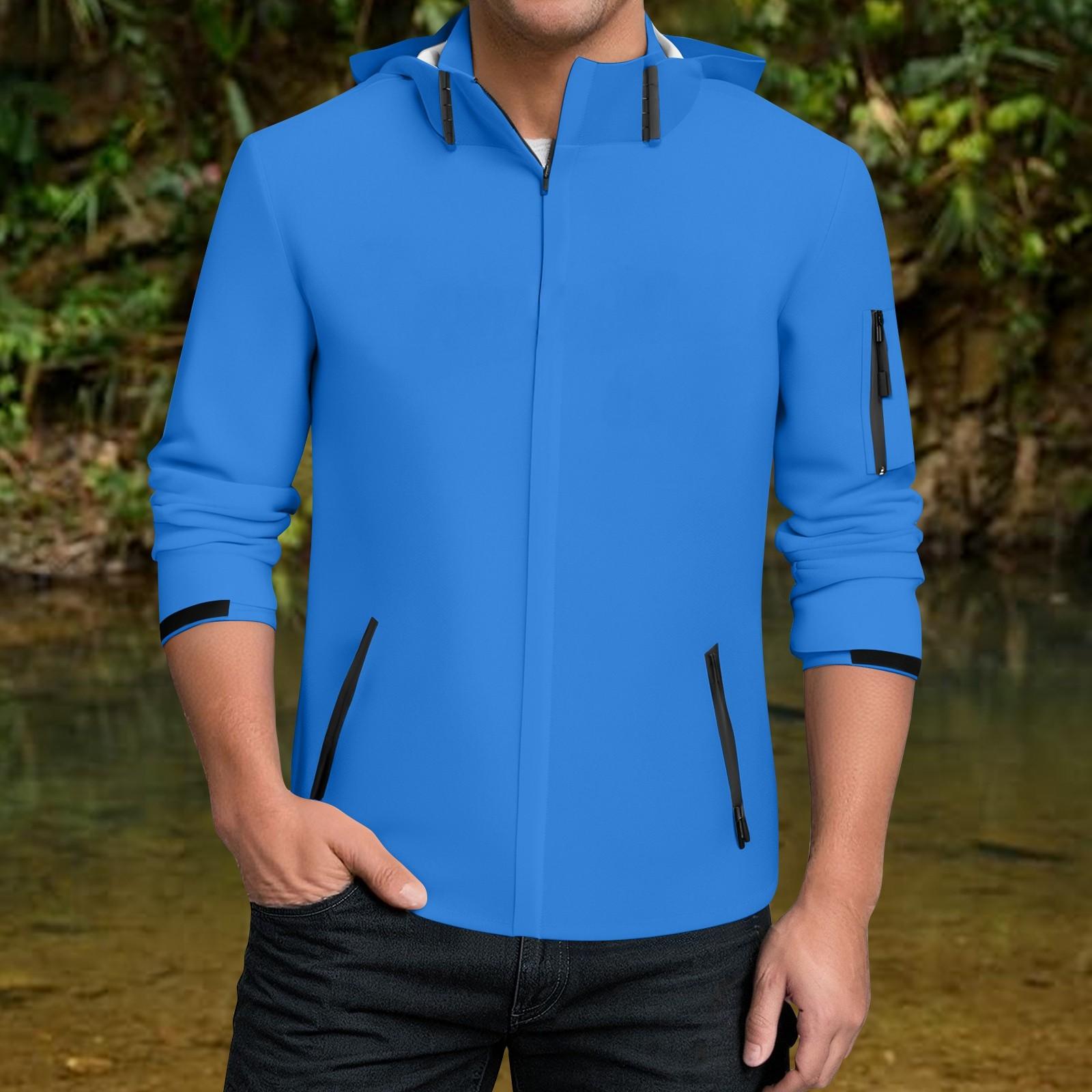 

Мужская водонепроницаемая ветровка, легкий дождевик с капюшоном для повседневной носки XXXXL