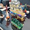 Brightly Lit Building Christmas Santa Claus Car House Village Holiday Garage Decoration Griswold Villa Home Desktop Figurines