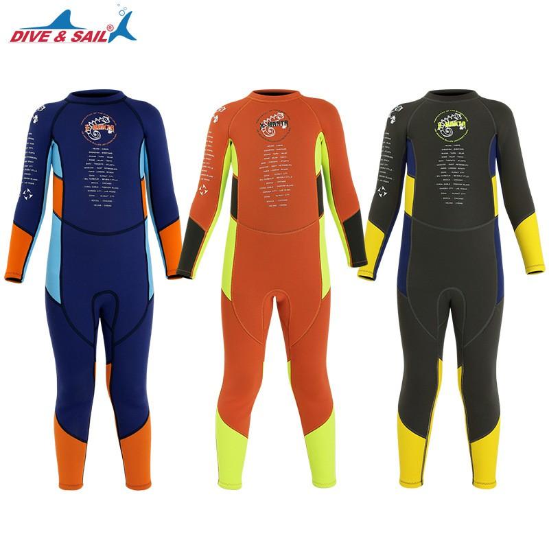 Children's Warm Swimsuit 2.5MM One-piece Diving Suit Men's Long-sleeved Cold-proof Snorkeling Surfing Jellyfish