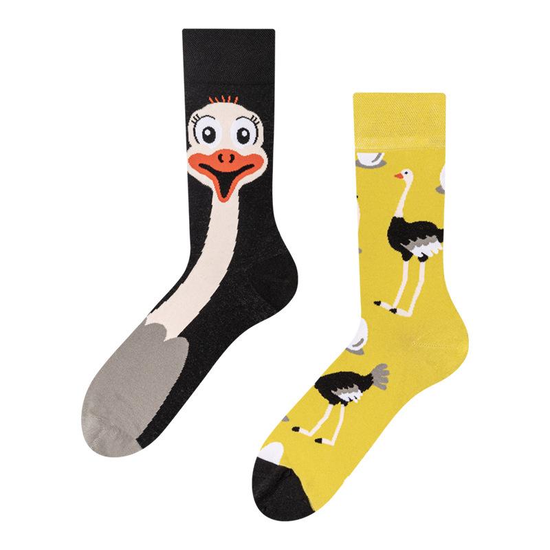 New Fashion Irregular AB Styles Kawaii Unisex Crew Socks Women Men Cotton Novelty Creative Cartoon Socks Gifts