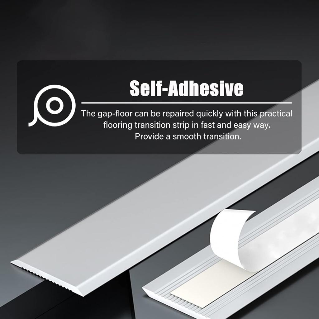 Floor Transition Strip Door Kitchen Bedroom, Door Edge Trim Strip for Tile/Carpet/Vinyl Flooring,Laminate Flooring Transition Strips,Self Adhesive