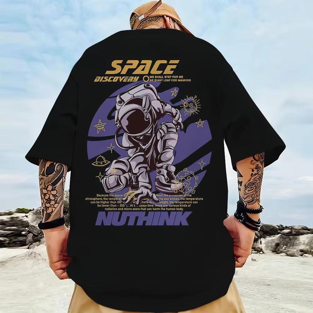 Fashion Men's T-Shirt 3d Space Astronaut Print Short Sleeve Tee Summer Street Hip Hop T Shirt For Men Oversized Men Clothes Tops