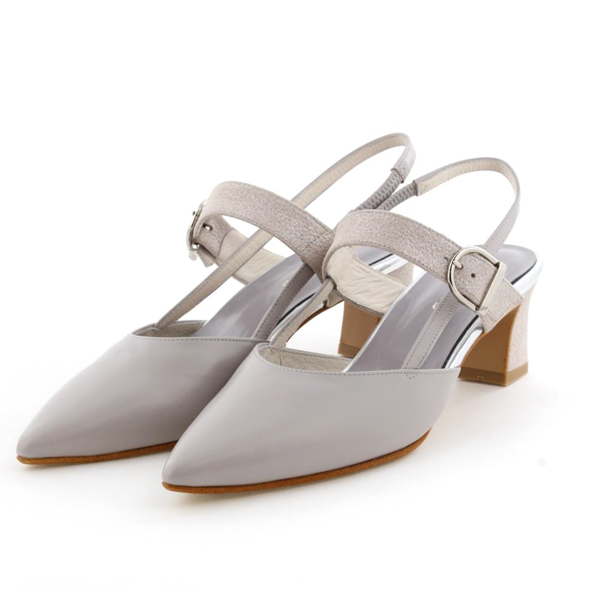 

HIMIKO/Himiko/Pointed Toe Back Strap Pumps/641208 Gray 240