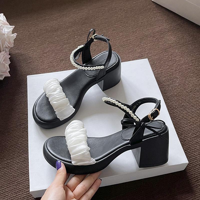 Sandals Women's New Summer Skirt Fashion Word with Thick Heel High Heel Sandals