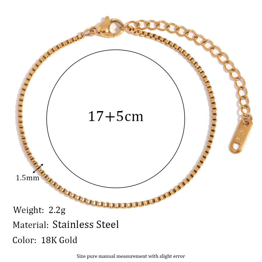 18K Gold-Plated Stainless Steel Paperclip and Rope Chain Bracelet for Women