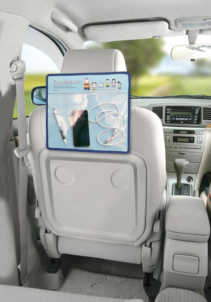 Doraemon Car Seat Seatback Small Item Tablet Easy to Cute Character Doraemon Storage, Pocket, Storage, Pocket, Transparent, Use,