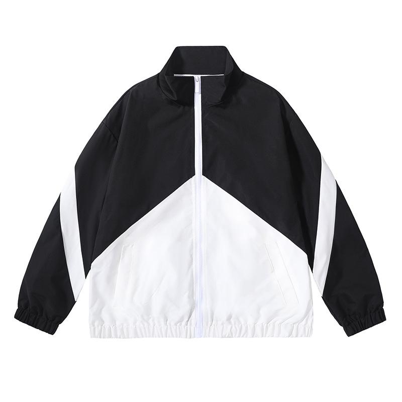 Spring and Autumn New Jacket Men s Stand-Up Collar Jacket Daily Casual Loose Jacket Men s Youth Men s Clothing S чёрный
