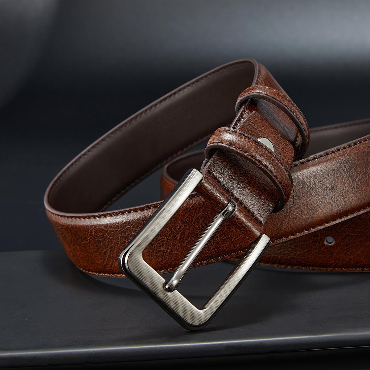 

Мужской ремень из натуральной кожи с пряжкой, универсальный, из коровьей кожи, для мужчин среднего и молодого возраста, деловые брюки 110cm