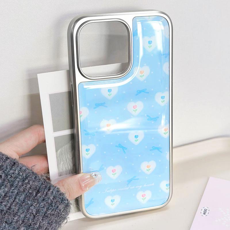 iPhone 16/15 Pro & Huawei Mate 60 Silver Edge Drip Glue Case