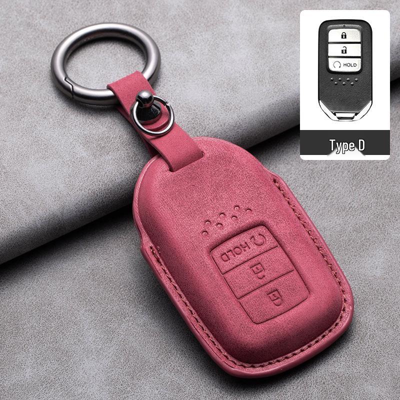 Compatible Leather Key Cover for GAC Toyota CRV, Crown, Accord, Civic, Haoying, and Inspire