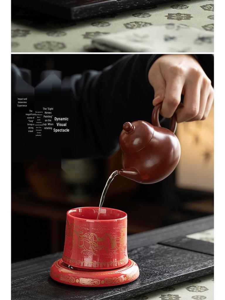 New Arrival: Red Festive Palace Museum Fu Tea Cup Gift Box for CCTV Spring Festival Gala Season