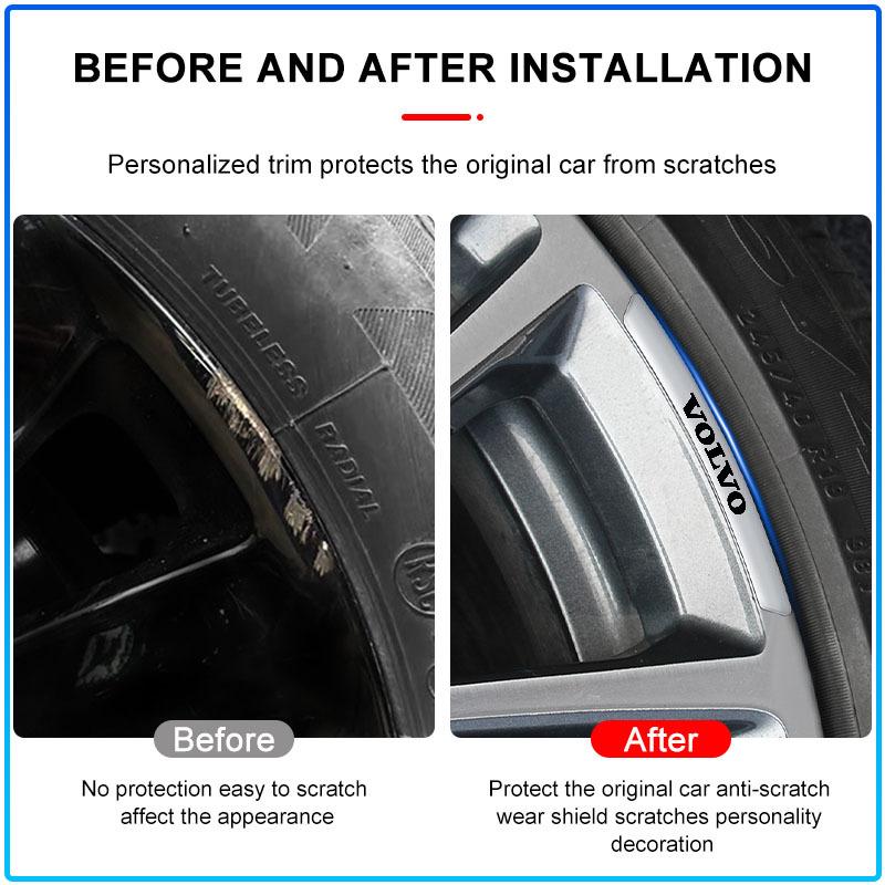 Aluminum Car Wheel Hub Badge Tire Rim Stickers Decoration Accessories Emblem For Volvo 240 C70 S40 S50 S60 S70 S80 S90 V40 V50 V60 V90 XC40 XC60 XC90