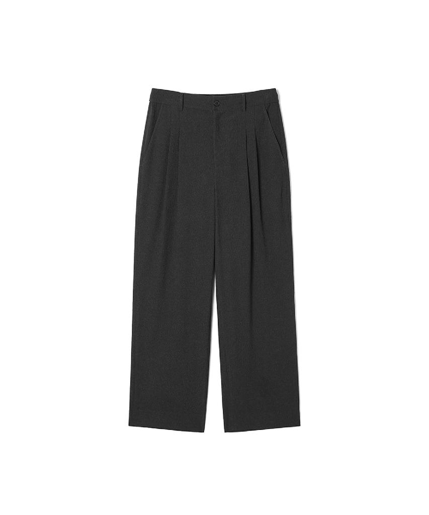 ADHOC Men'S Crinkle Double-Pleat Wide Pants (Dk-Grey) (Hc4Lp05)