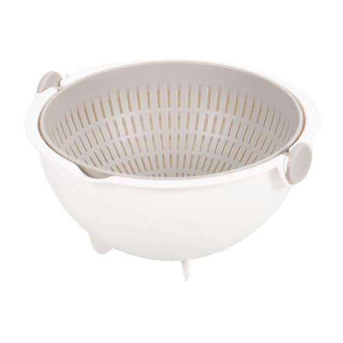Takeda Corporation [Colander, Bowl Set, and Colander] White, 22 x 22.5 x 11.5 cm, Colander Bowl Set 81374