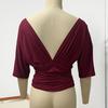 Women Tops Puff Sleeves V Neck Slim Fit Pleated Waist Pullover Tops Pure Color Summer Short Tops Daily Wear