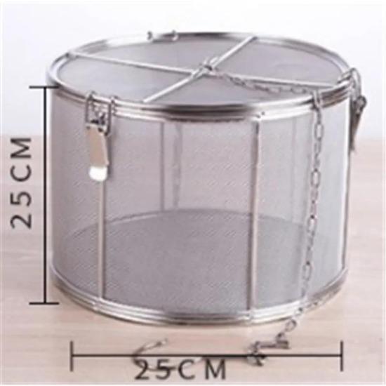 Big Stainless Steel Fine Mesh Strainer Gravy Soup Taste Spice Box Basket Brine Hot Pot Slag Separation Colander Strainers Basket
