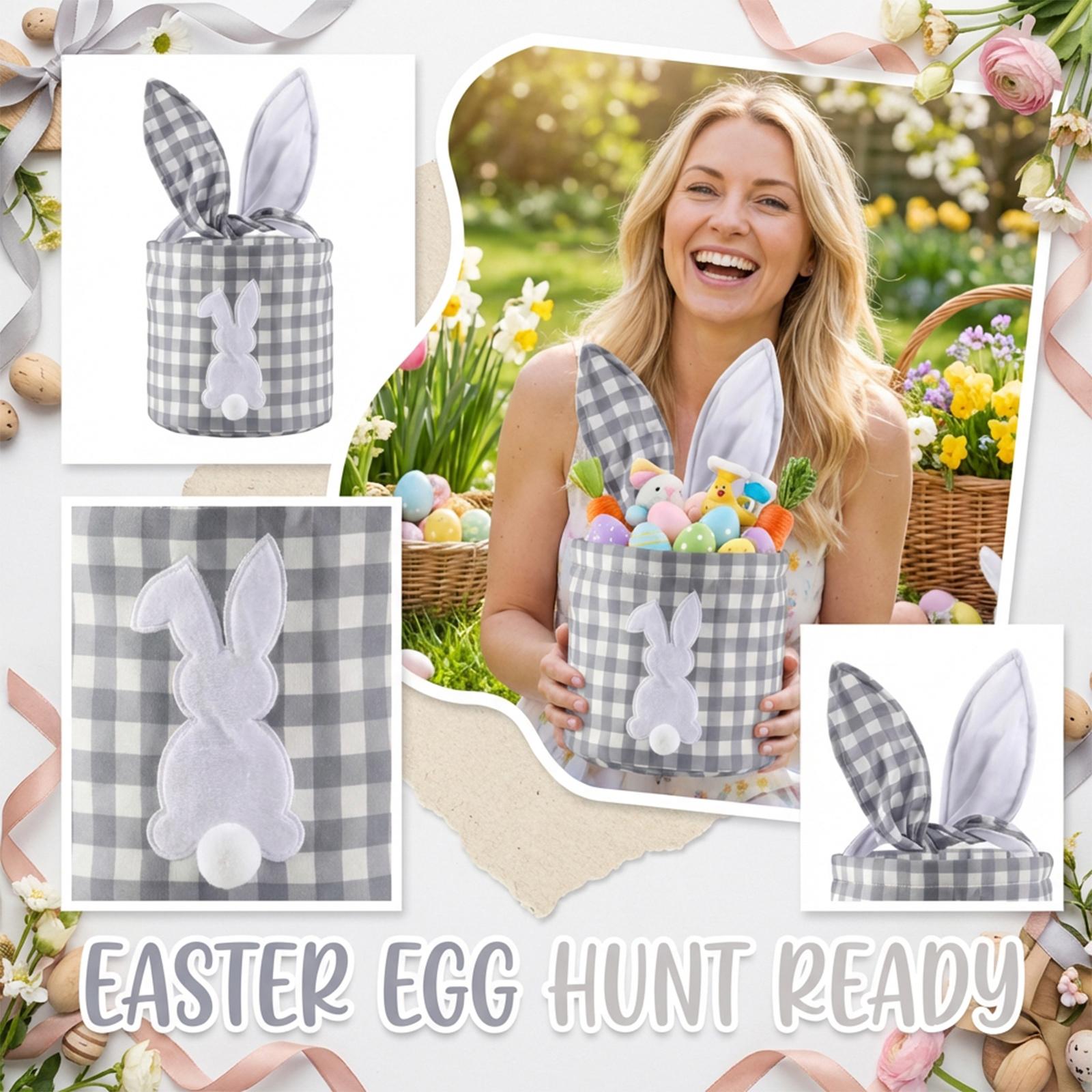 

Easter Bunny Bucket Basket, Festive Basket, Egg Storage Basket One Size