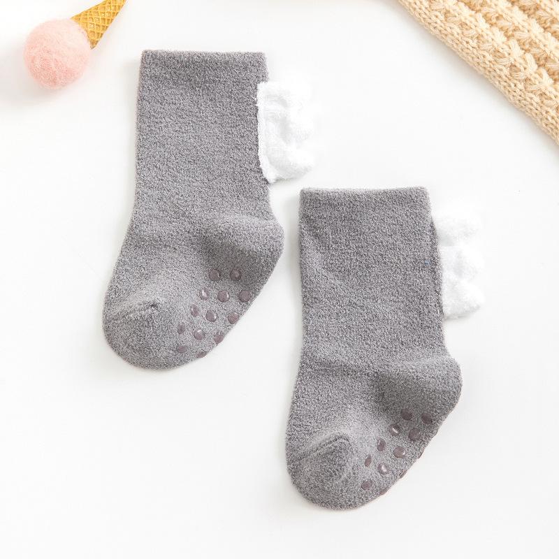 Winter Thicken Terry Soft Coral Fleece Baby Socks Dinosaur Shape Infant Warm Cute Todder Floor Non-slip Sock Boys Girls Kids