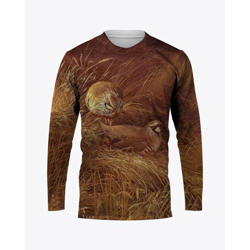 3D Print T Shirt Mens Camouflage Hunting Animals Quail O-Neck T-shirt Casual Long Sleeve Oversized Pullover Fashion Men Clothing