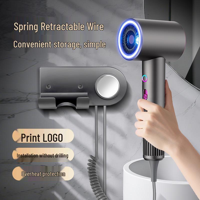 Wall-Mounted High-Speed Hammer Hair Dryer for Home & Hotel - Strong Airflow, Electric, No Drilling Required