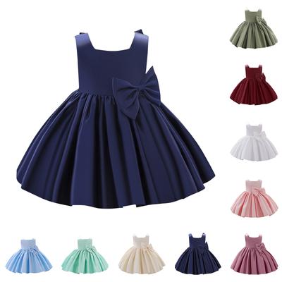 Bow Baby Girls Princess Bridesmaid Pageant Gown Birthday Party Wedding Dress