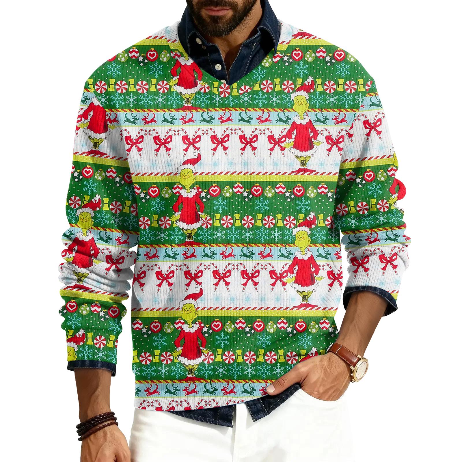 

Men s V-neck Long Sleeve Ribbed Knit Pullover XXL