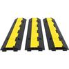 3 Pack of 2 11000lbs Per Axle Capacity Protective Wire Cord Ramp Driveway Rubber Traffic Speed Bumps Cable Protector