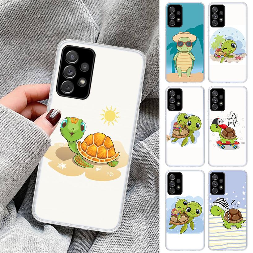 Cartoon Sea Turtle Tortoise Phone Case for Samsung Galaxy A17 A16 A15 A14 A13 A57 A56 A55 A54 A53 A37 A36 A35 A34 A33 A26 A25 A2