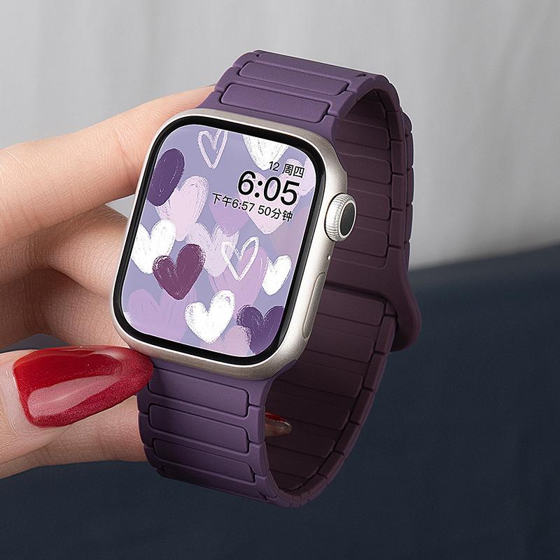 Подходит для iwatch10 Apple Watch s9 поколения applewatch87SE инструментальный магнитный силиконовый ремешок для мужчин и женщин 38/40/41/(10th generation 42mm) universal