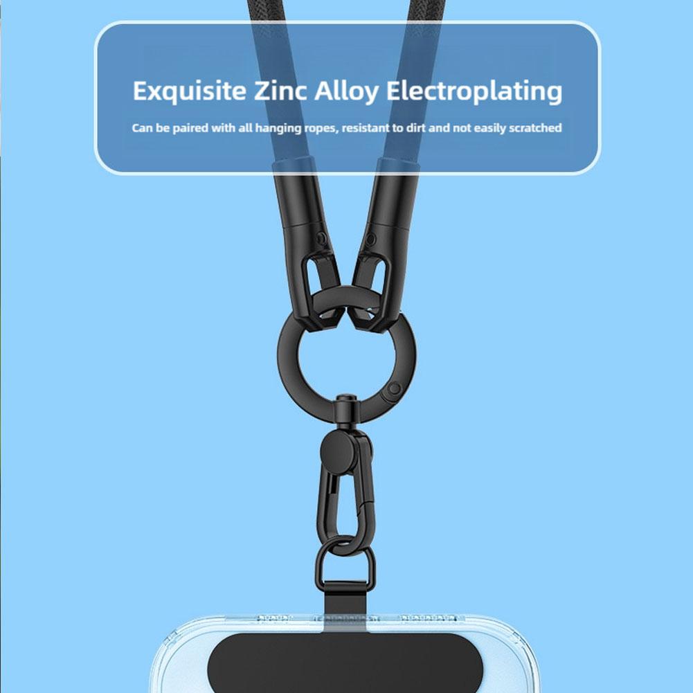 Metal Phone Lanyard Gasket Patch Rotatable Metal Buckle Hanging Stainless Steel Clip Card Cord Tab Mobile Phone Accessories