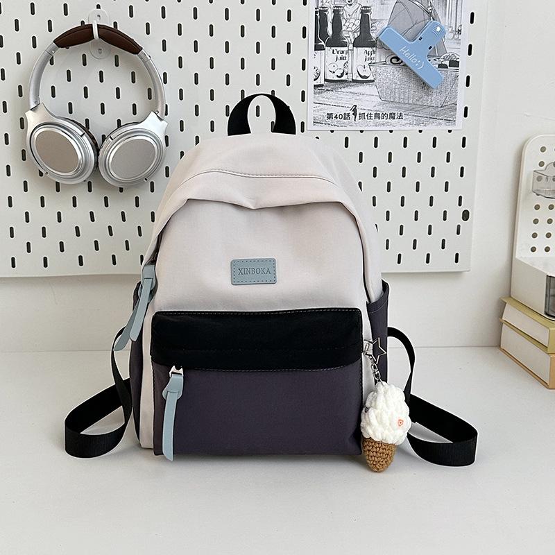 New High-value, Fresh, Sweet and Cute Contrasting Color Backpack, Casual and Lightweight Backpack for Junior High School Students