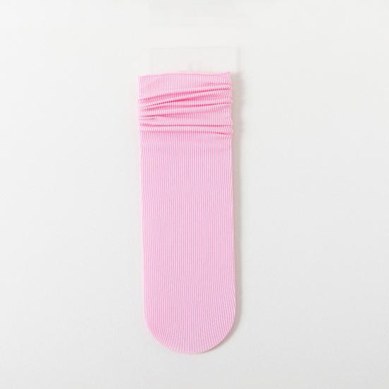 3 Pairs Ice Silk Socks for Women Summer Ultra Thin Crew Socks Casual Mid Calf Stacked Socks Elastic Above Ankle Bootie Socks