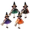 Halloween Witch Prop Tree Ornament with Broom for Seasonal Hanging Home Decoration Cloth Size 20 by 12 Centimeters