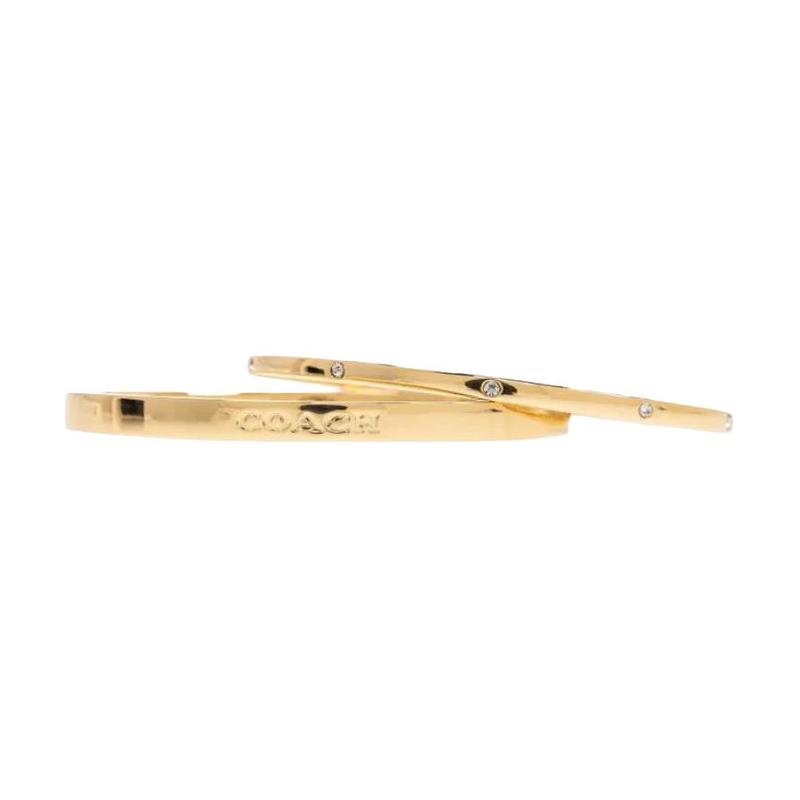 COACH Logo Design Brass Bracelet Women s Gold