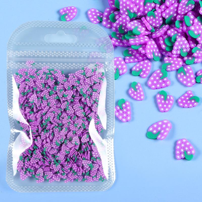 10G 3D Fruit Series Soft Clay Slice Strawberry Lemon Nail Glitter Nail Art Deco Design DIY Nail Art Supplies